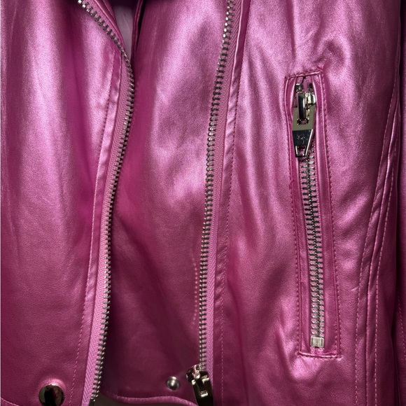 Buddy Love Shiny Pink Leather Jacket - Picture 5 of 7
